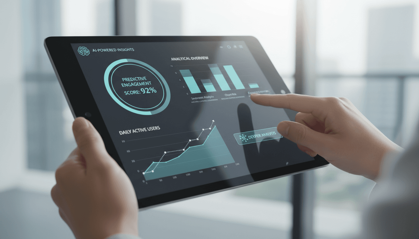 Close-up view of a digital dashboard showing customer engagement metrics
